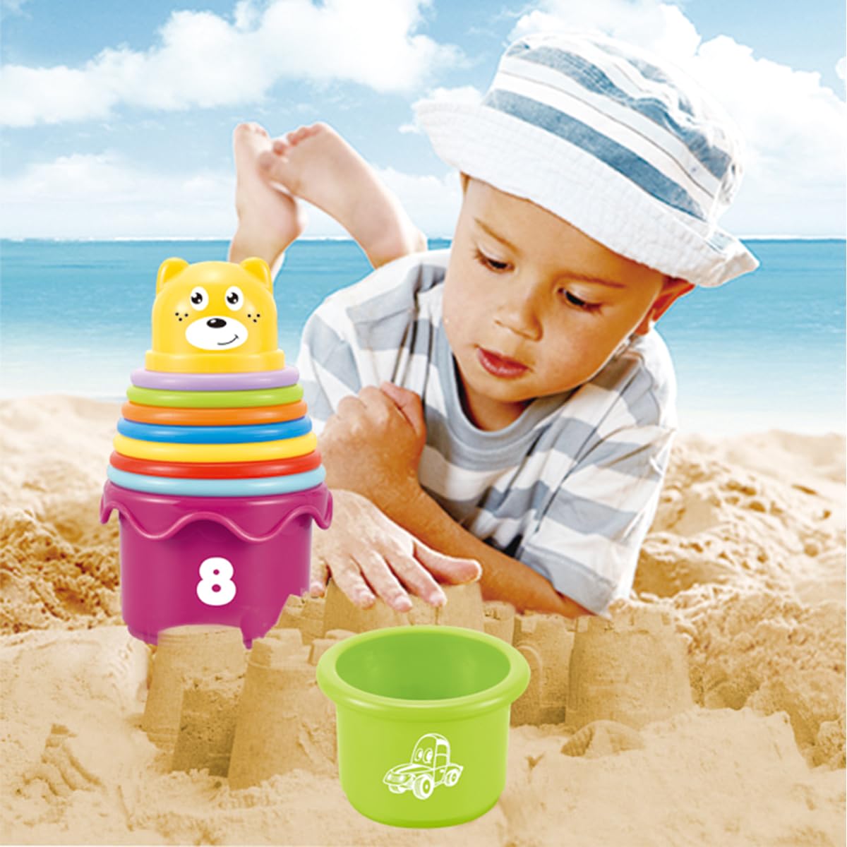 Cosaway Baby Stacking Nesting Cups Toys, Baby Toys 6 to 12 Months, Montessori Toys for Toddler Gifts 1 Year Old
