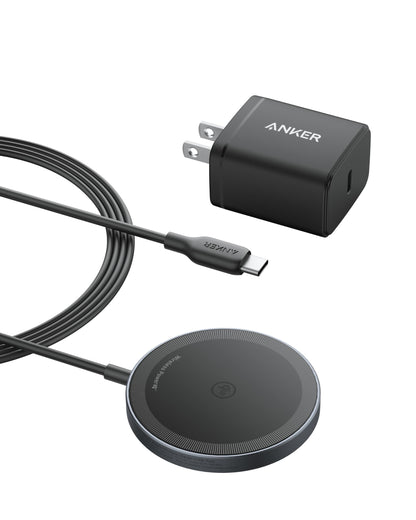 Anker MagSafe Charger Pad, MagGo iPhone 16 Wireless Charging Pad, Qi2 Certified 15W Wireless Charger, Compatible with iPhone 16/16 Plus/16 Pro/16 Pro Max/15/14/13/12 Series (USB-C Adapter Included)