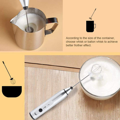 Electric Egg Blender, USB Rechargeable Handheld Egg Beater, Milk Frother for Coffee, Latte, Hot Chocolate (Silver)