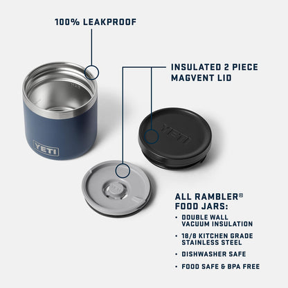 YETI Rambler 8 oz Food Jar, Vacuum Insulated, Stainless Steel, With Airtight Lid, Rescue Red
