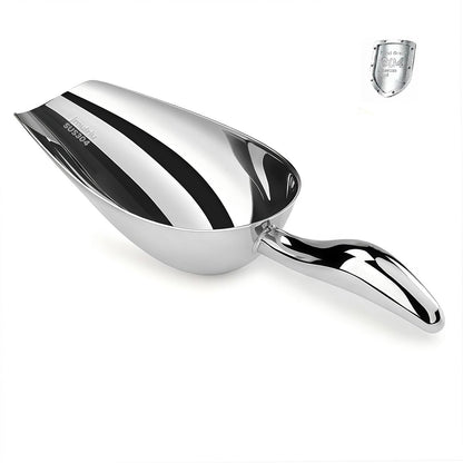 12 Oz 304 Stainless Steel Ice Scoop for Freezer & Ice Machine – Heavy Duty Metal Scooper, Dishwasher Safe, Multi-Purpose for Kitchen, Bar, Party, Wedding (Ice, Flour, Dry Goods)