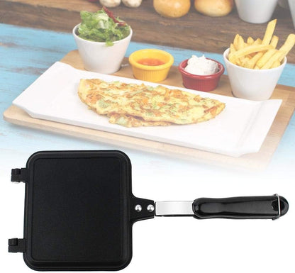 Double-Sided Non-stick Frying Pan, Grill Pan, Waffle Maker for Cake, Toast, Sandwich, Snack Griddle