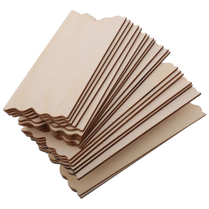 SEWACC 20pcs Wooden Plaque Sign Craft Blank Wood Sign DIY Unfinished Craft Plaque for Outdoor Decor
