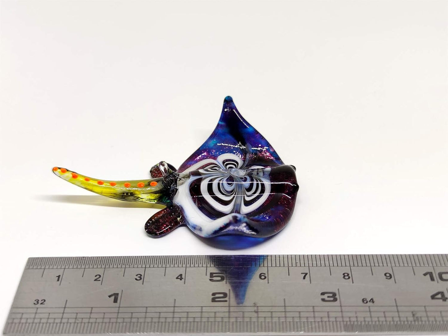 Manta Ray Figurine Handmade Glass – Tiny Blown Glass Animal – Miniature Collectible Ocean Décor Gift
