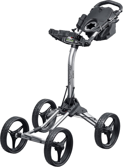 Bag Boy Quad XL Golf Push Cart, Black/Silver