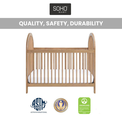 Soho Baby Everlee Convertible Island Crib, Honey Wood