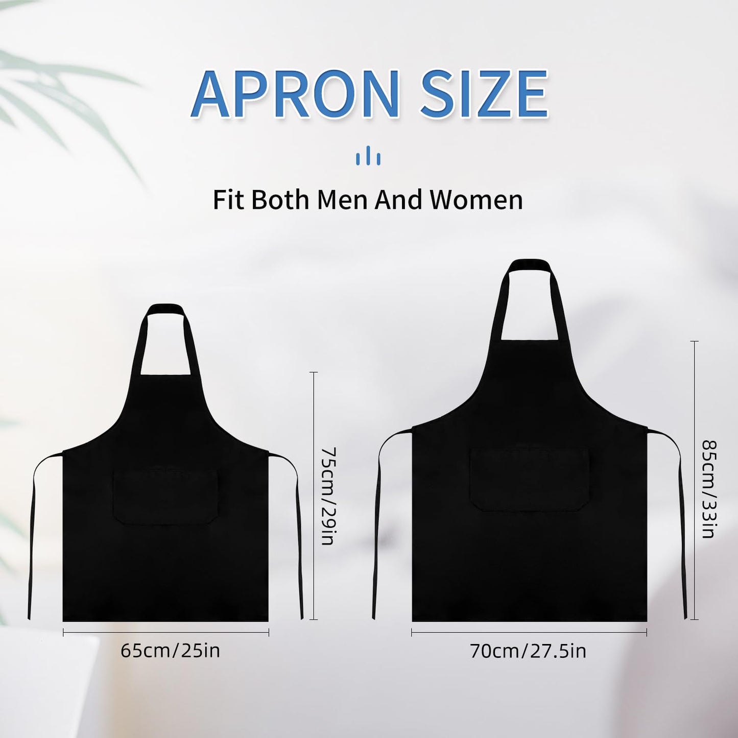 Nymmoata 12 Pack Plain Bib Aprons Bulk, Black Commercial Apron with 2 Pockets, Unisex Apron for Adults Painting Crafting BBQ Baking