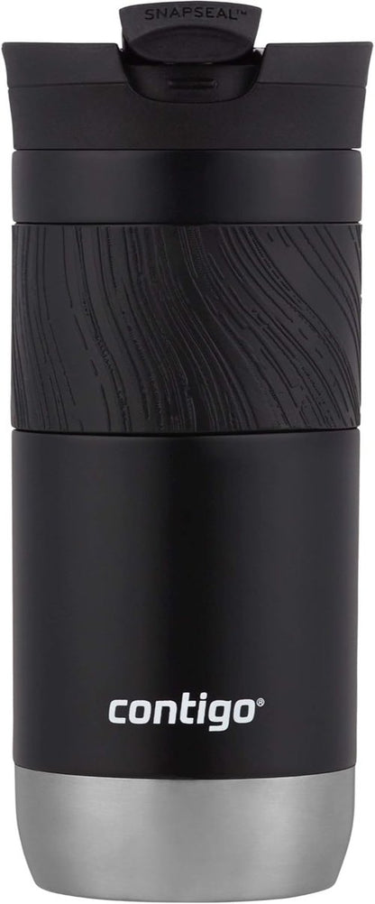 Contigo Byron Travel Mug - Vacuum-Insulated Stainless Steel | Leak-Proof, BPA-Free, 16oz, Licorice