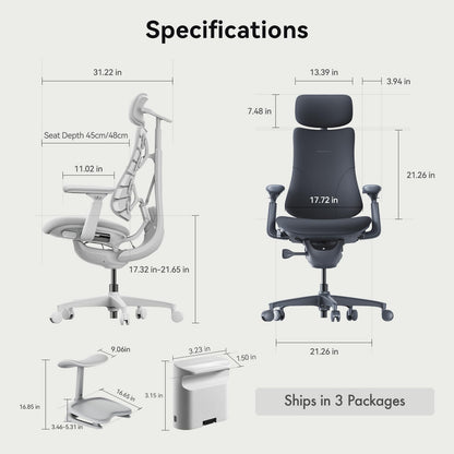 LiberNovo Dynamic Ergonomic Desk Chair + StepSync Footrest + Extra Battery Bundle - Comfy Home Office Chair with Adaptive Lumbar Support, 160° Recline & Built-in Spine Stretch, Green+45cm