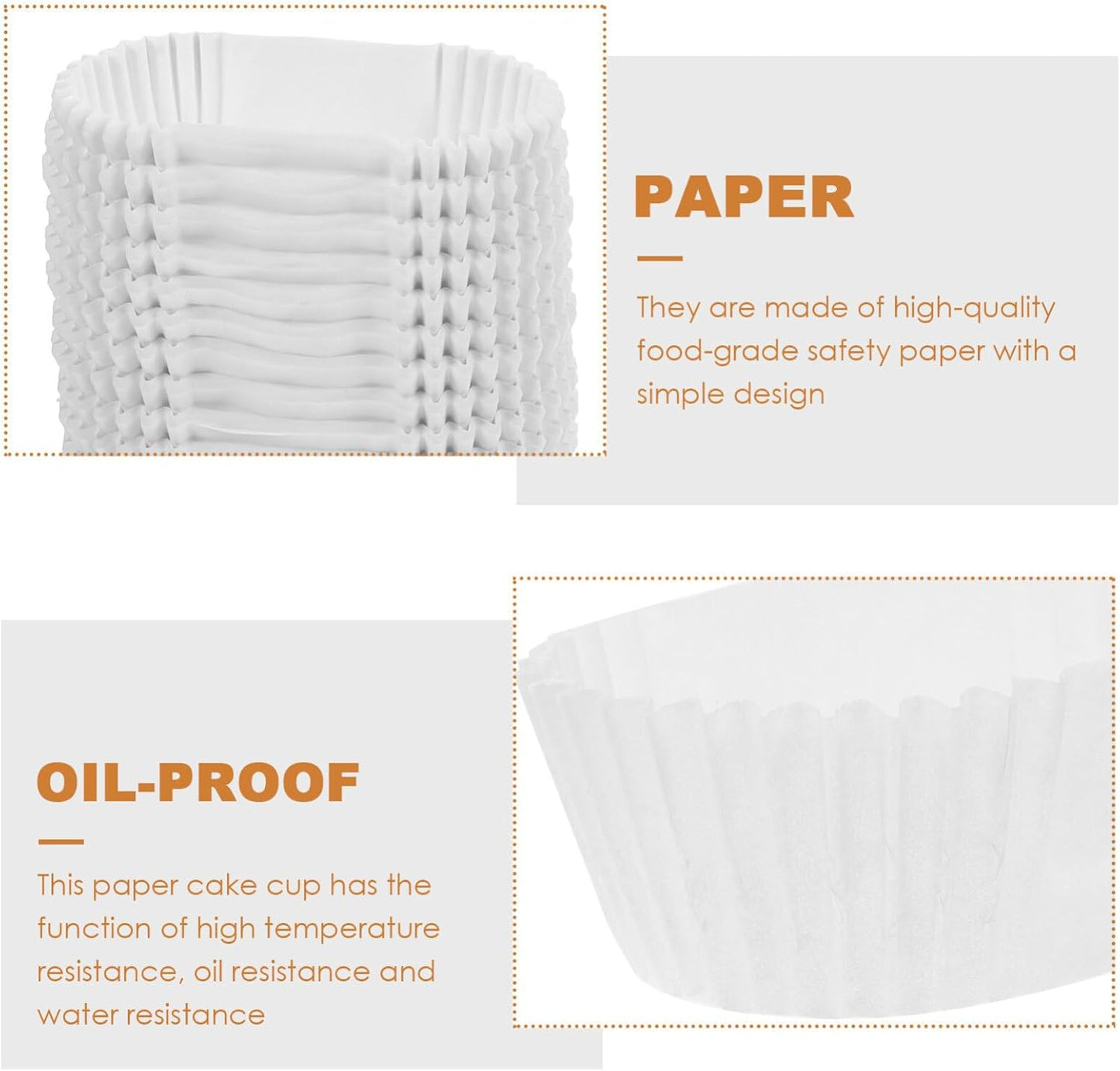 1000 Pcs Boat Shape Paper Cups - Small Oval Cake Baking Cups, Loaf Bread Liners, Cupcake Liners for Muffins and Snacks