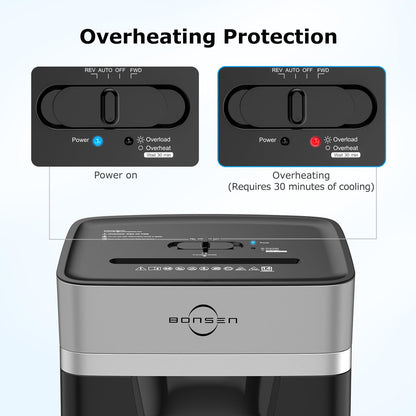 BONSEN 14-Sheet Paper Shredder for Home Office, Heavy Duty Cross Cut Shredder with 5.3 Gal Pullout Bin, Quiet Shredder for CDs/Credit Card/Staple, P-4 Security, Anti-Jam System