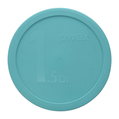 Pyrex 323-PC 1.5qt Sun Bleach Turquoise Mixing Bowl Food Storage Replacement Lids (2-Pack) - Made in USA