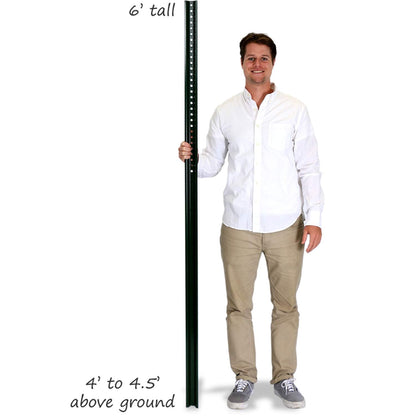 SmartSign U-Channel Sign Post, Medium Weight | 6' Tall Baked Enamel Steel Post - Pack of 4