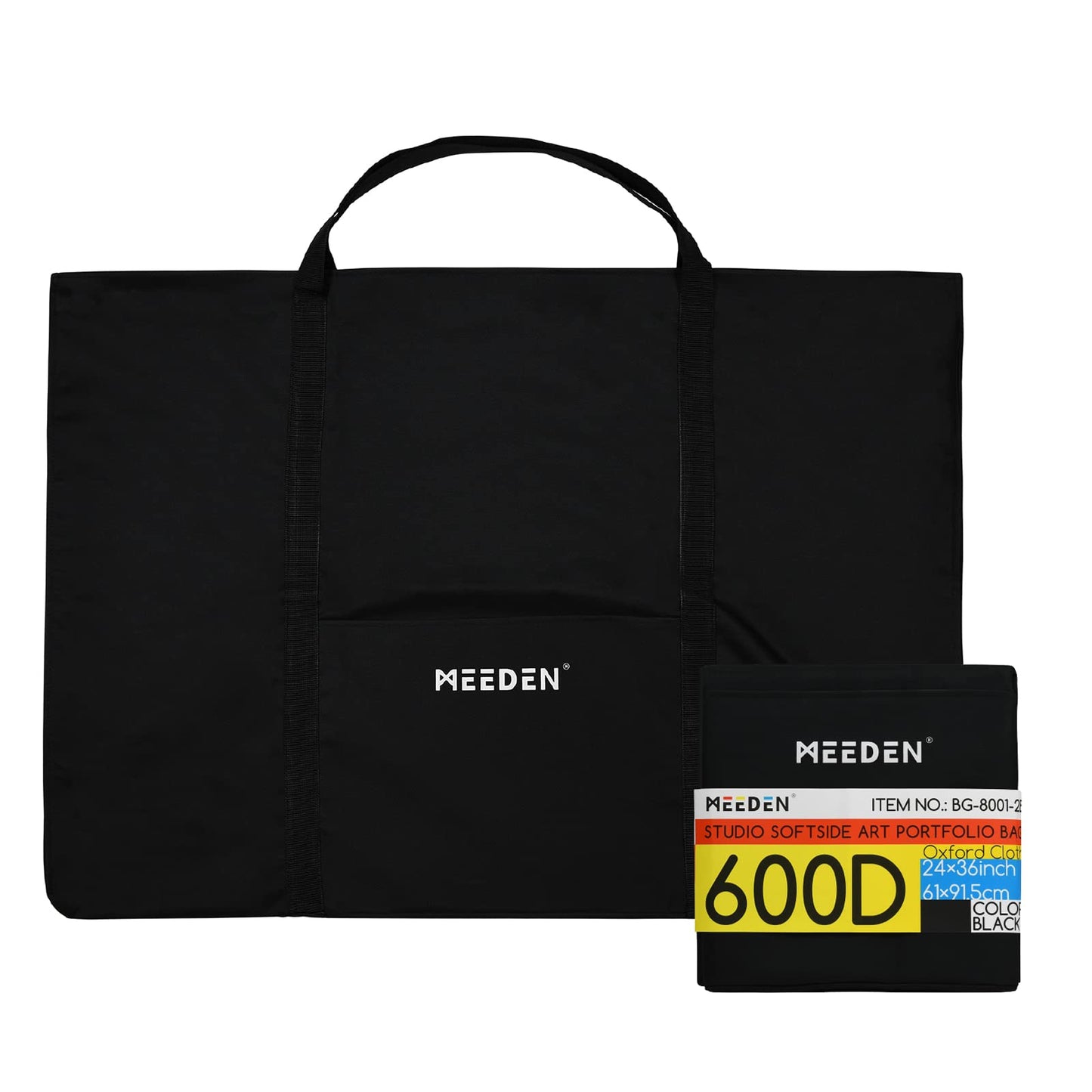 MEEDEN Soft Art Portfolio Bag: 24 x 36 Inch Black Art Canvas Portfolio Case - Waterproof 600D Oxford Carrying Storage Case for Artwork, Poster, Sketching, and Drawing