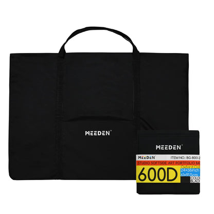 MEEDEN Soft Art Portfolio Bag: 24 x 36 Inch Black Art Canvas Portfolio Case - Waterproof 600D Oxford Carrying Storage Case for Artwork, Poster, Sketching, and Drawing