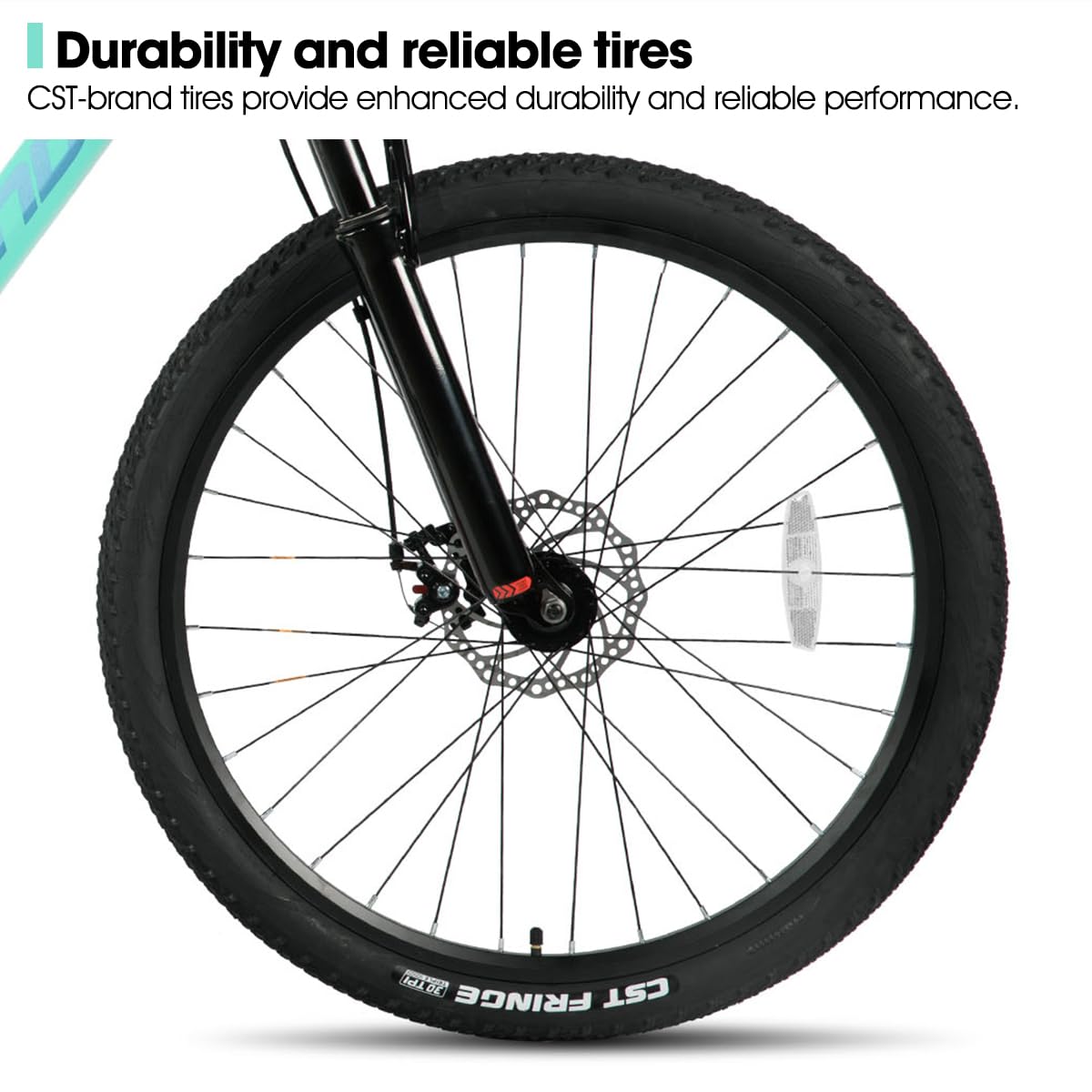 HH HILAND 27.5 Inch Mens and Womens Mountain Bike, 21 Speed Mountain Bicycle with Dual Disc Brake, Front Suspension Fork, High Carbon Steel Frame Urban Commuter Bike for Adults, Green