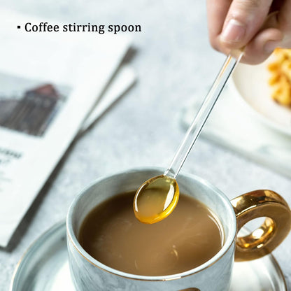 Generic 5Pcs Glass Stirring Spoons, Heat Resistant Mixing Rod for Coffee, Tea, Yogurt, Ice Cream