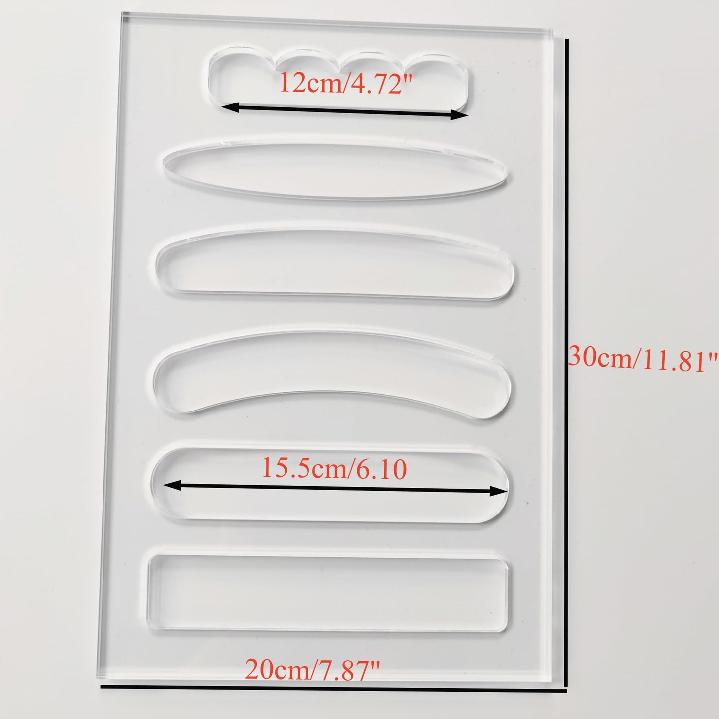 Kingria 6 in1 Board Handle Router Template for Woodworking 1/4'' Thick DIY Router Template Grab Handle Acrylic Inlay Template Decorative Guide, Transparent