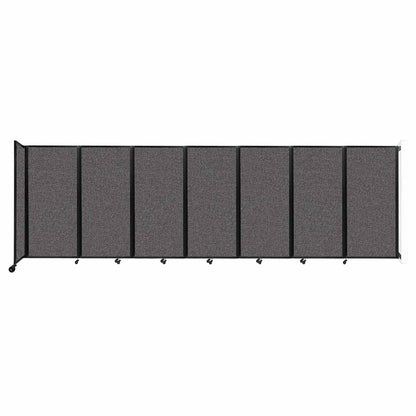 Wall-Mounted Folding Room Divider 360 | Adjustable Widths | Locking Wheels | Room Separator | Up to 19'6" Wide x 6' Tall Charcoal Gray Fabric Panels