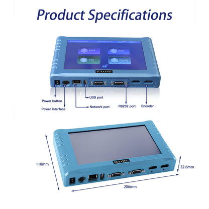 Eurannit Automatic Inkjet Coding Machine for Production Line, Thermal Inkjet Printer 260E with 7”Touchable Screen for Date/Batch/QRCode/Barcode/Logo etc (2 Nozzle Separate/ 1 in)