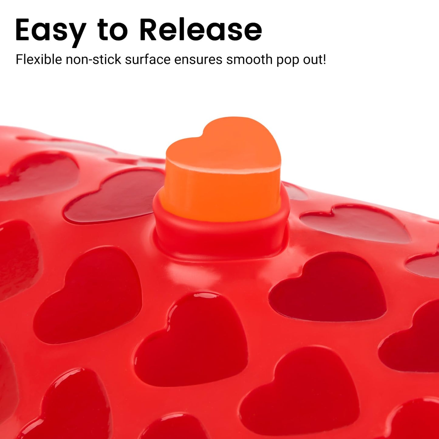 JOERSH Heart Candy Molds Silicone Molds for Hard Candy, Gummy, Chocolate, Ice Cube, Caramel, Jelly, 220 Cavities