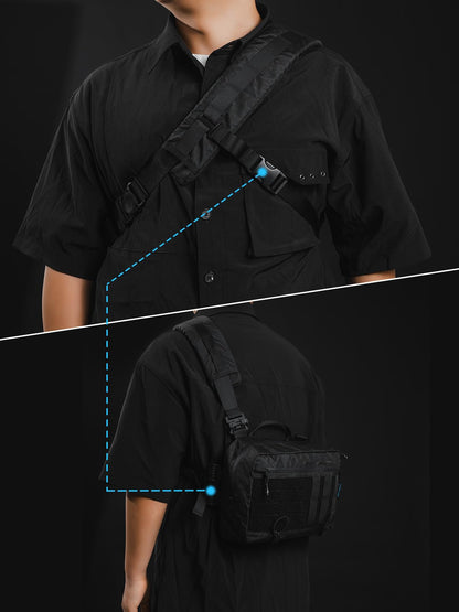 TACTICAL_GEEK L3 Pro EDC Crossbody Bag, Chest Bag with Adjustable Strap,Daily Carry Sling Pack, Large Capacity Daypack Organizer for Camera, Drones（X-PAC Black）