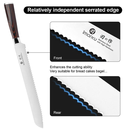 imarku Bread Knife, German High Carbon Stainless Steel Professional Grade Bread Slicing Knife, 10-Inch Serrated Edge Cake Knife, Bread Cutter for Homemade Crusty Bread, Mothers Day Gifts