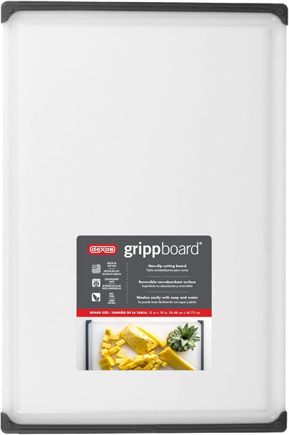 Dexas Non-Slip Grippboard Cutting Board, 12"x18" in Natural/Gray Color