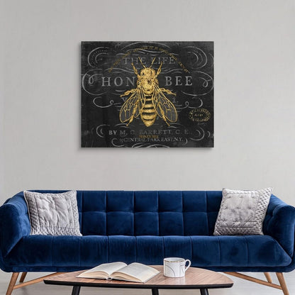 CANVAS ON DEMAND Honey Bee Canvas Wall Art Print by Chad Barrett, Home Decor, Quote, Wildlife Artwork,45" x36in
