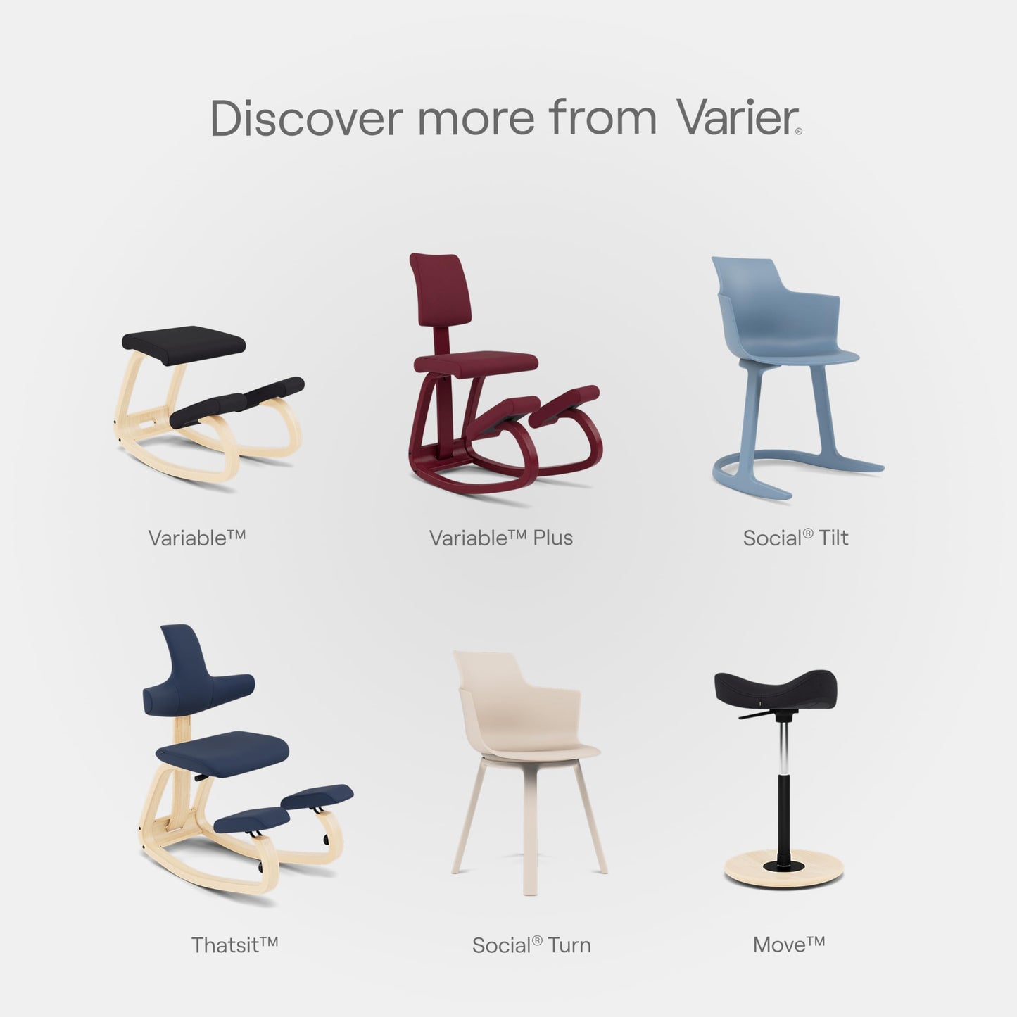 Varier Variable Plus Ergonomic Kneeling Chair with Backrest Natural/Blue| Active Sitting Posture Support Home Office Desk Chair | 10 Year Guarantee