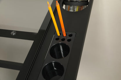 Landpink Adjustable Drawing Table for Artists | Drafting Desk with Tilted Glass Top | Art & Craft Table for Adults (Black, Smart Upgrade-29.52’’- 37.8'' H)