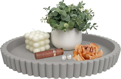 Vomktvcsr 13" Oval Tray for Coffee Table Dcor Concrete Modern Decorative Trays Home Dcor Accents -Circle Coffee Table