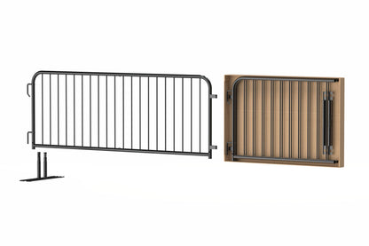 Angry Bull Barricades Barricade in a Box - Heavy Duty Interlocking Steel Barricade, 8.5 Ft. (Hot Dipped Galvanized, Flat Feet)