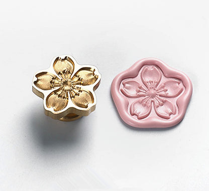 JUPPE Cherry Blossoms Wax Seal Stamp, Plant Flower Sealing Wax Stamp, Floral Botanical Theme Vintage Brass Stamp for Wedding Invitation, Gift Wrap, Birthday, Party, Envelopes, Christmas Card (A1)