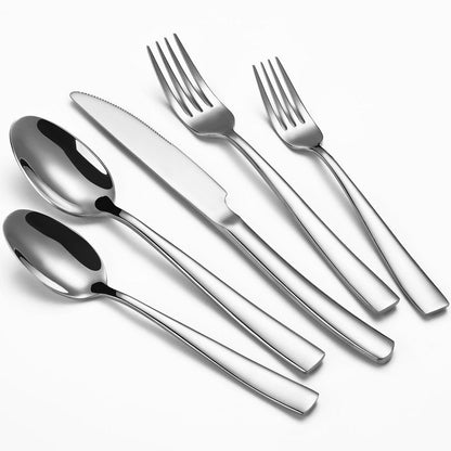 8-Piece Salad Forks Set, Food Grade Stainless Steel Silverware Dinner Fork, Flatware Forks Use for Home, Kitchen, Restaurant, Dishwasher safe - 7 Inches