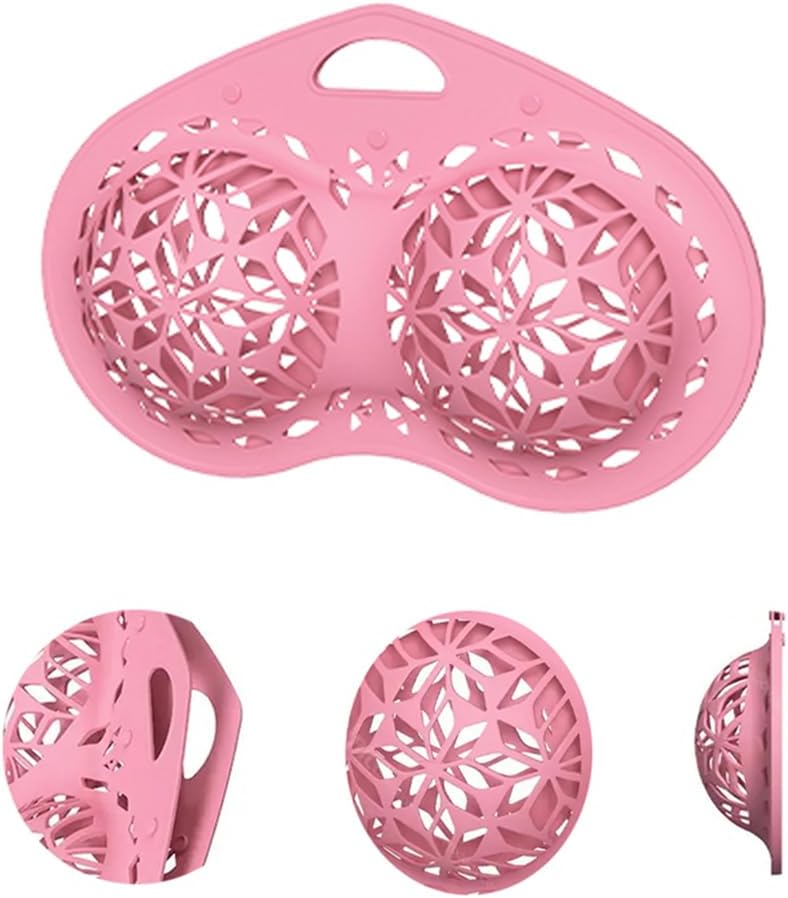 Bra Washing Bag Silicone Mesh, Reusable Pink Silicone Bra Wash Bag Fits A-C Cup Bras, Anti-Deformation Lingerie Bag