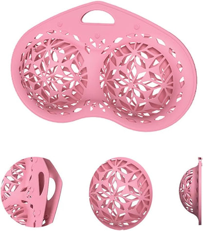 Bra Washing Bag Silicone Mesh, Reusable Pink Silicone Bra Wash Bag Fits A-C Cup Bras, Anti-Deformation Lingerie Bag