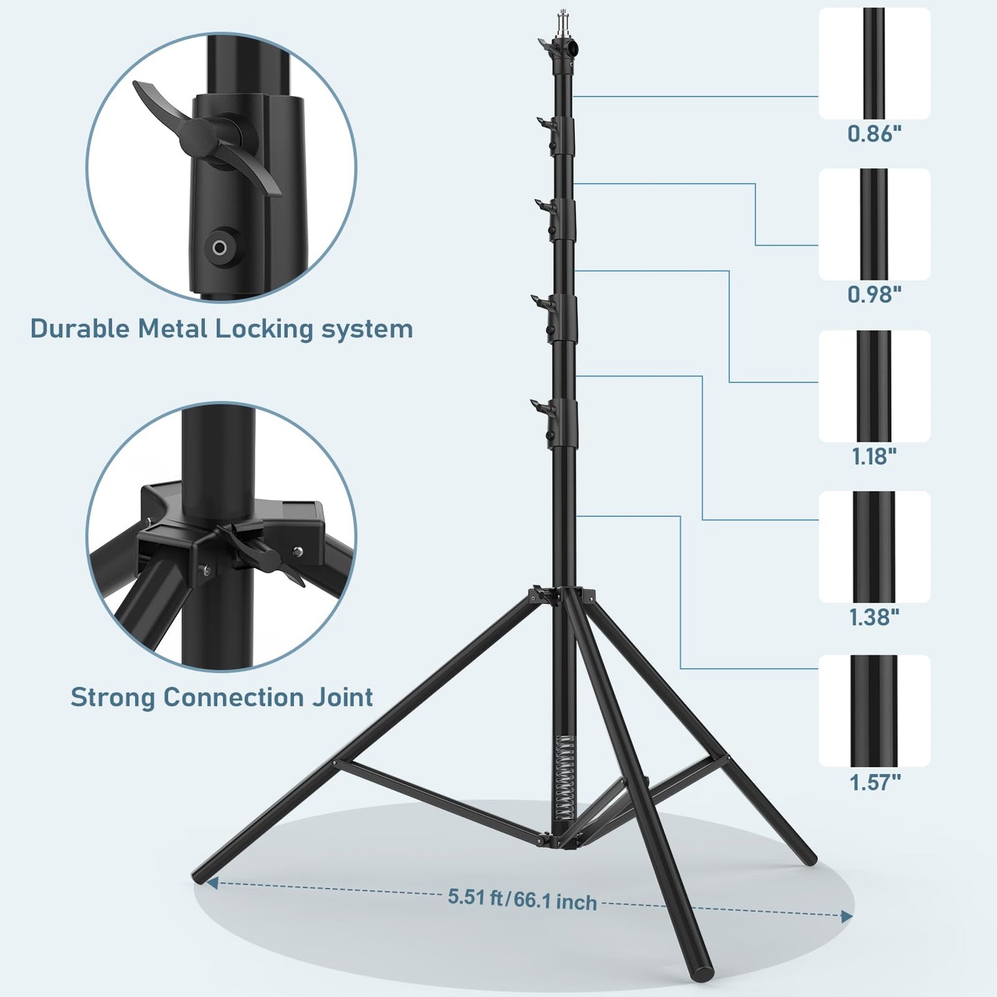 20 FT Extreme Tall Tripod Video Camera Sports Tripods Stand Telescoping Light Stand with 3 Sandbags, Carry Bag & 1/4" 3/8" Screw Adapter, Sky High Tripod for Studio, Indoor, Outdoor Photography