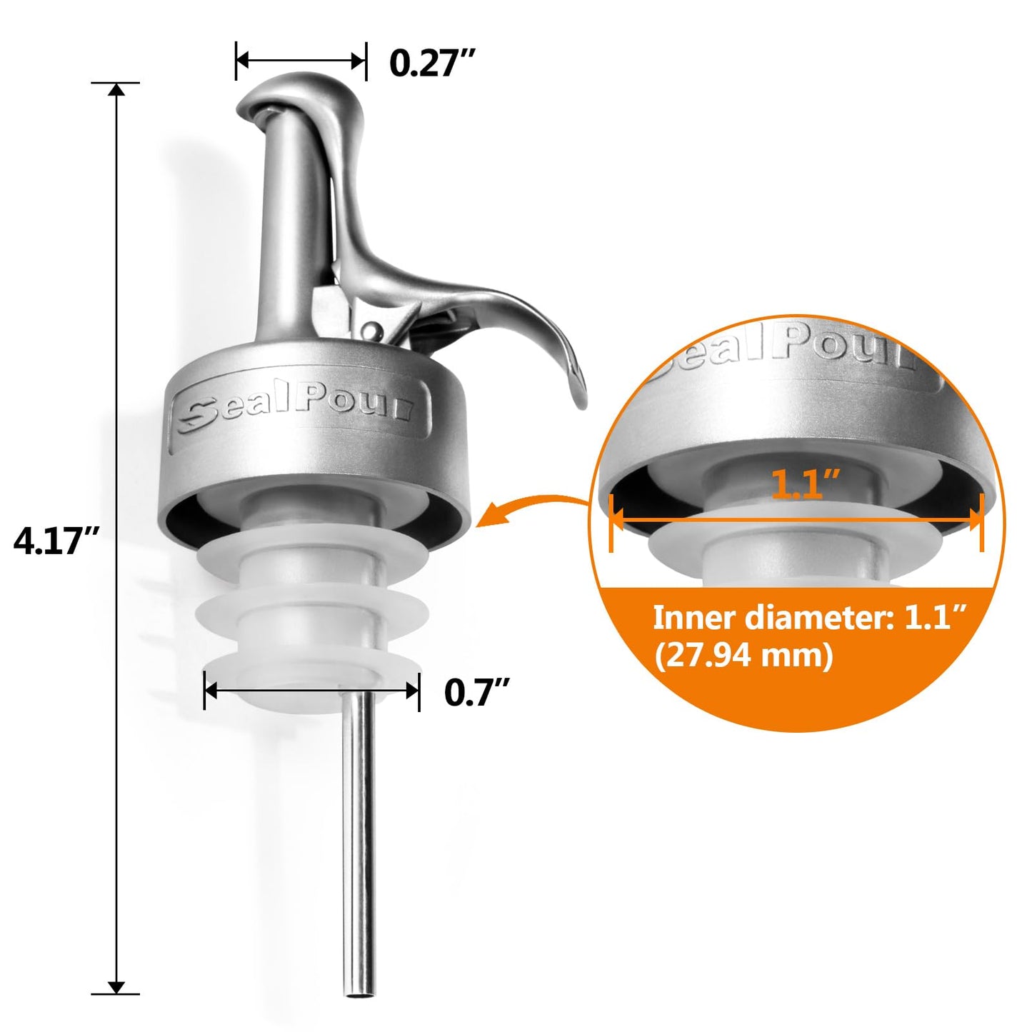 Liquor Pour Spouts, Liquor Bottle Pourer Spouts, Alcohol Pour Spouts,Bar Pour Spouts,Suitable for Alcohol, Beverage, Vinegar, Wine for Bar Accessories-2Pcs