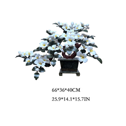 CVGfko Artificial Bonsai Artificial Bonsai Living Room Jade Peony Ornaments Fortune Tree Feng Shui Ornaments for Home Office Porch Lucky for Home Office.