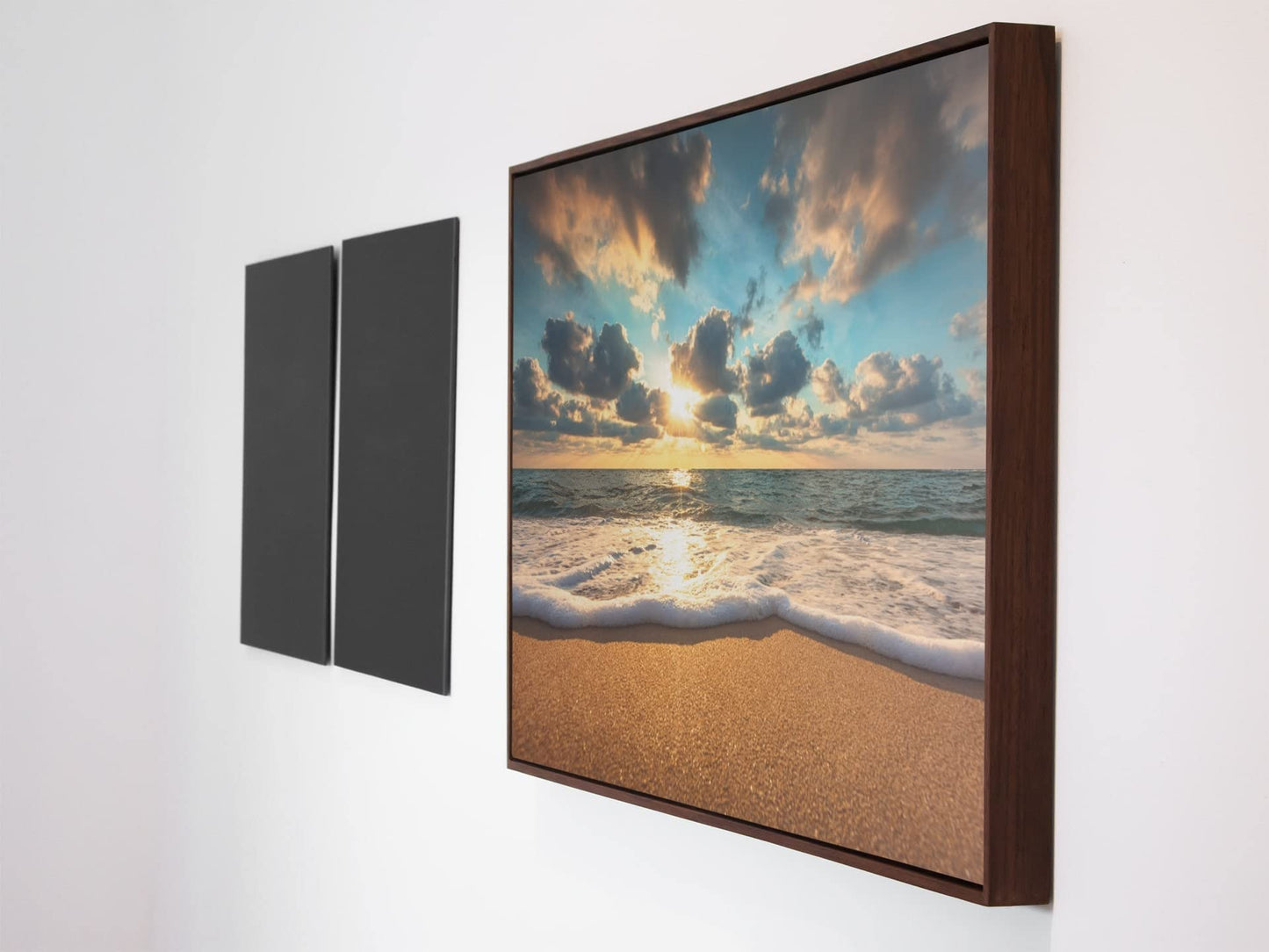 Beach Art Wall Decor Coral Beach Sand Sea Palapa Tropical Palm Tree Photo Sunset Landscape Pictures Ocean Scenic Scenery Nature Photography Paradise Cool Wall Art Print Poster 36x24
