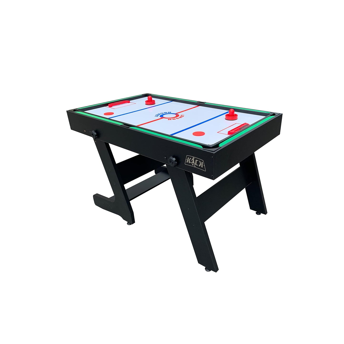 KICK Quatro 55" 4-in-1 Multi Game Table (Black) – Foosball, Billiards/Pool, Push Hockey & Ping Pong