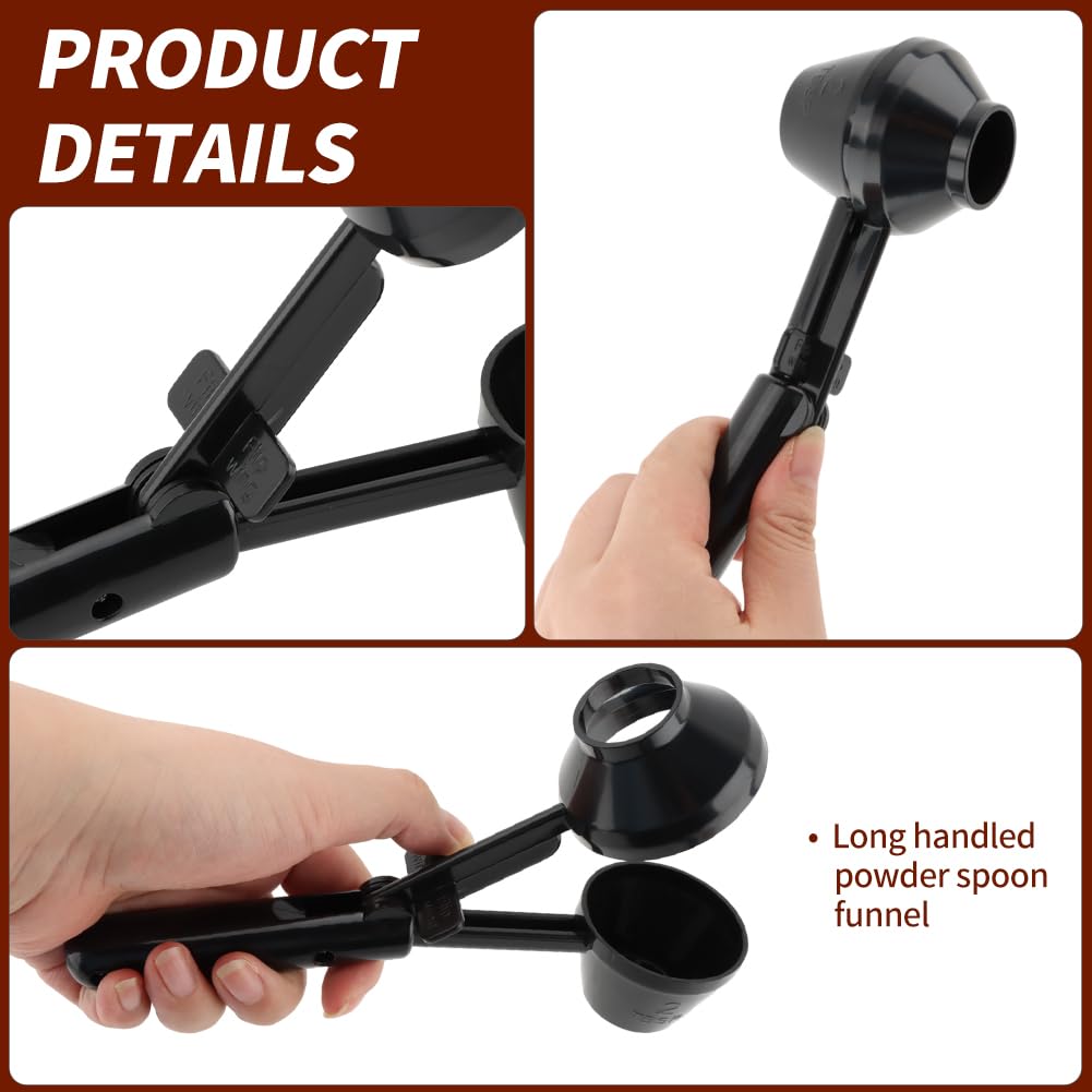 2PCS Coffee Scoop & Funnel for Reusable K Cup Refillable Coffee Pods Coffees Measuring Spoon Scoop with Funnel for Ground Coffees, Protein Powder, Tea (2pcs/black)