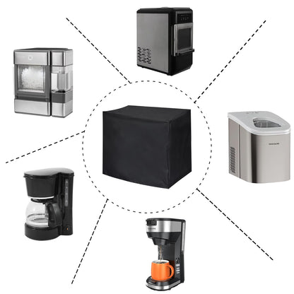 Ice Maker Cover, Universal Waterproof Shield for Rice Cooker, Bread Machine, Other Countertop Appliances, Black
