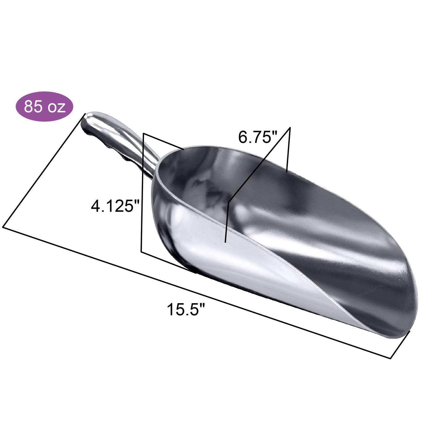 Amazing Abby - Elsa - 85-Ounce Aluminum Ice Scoops (Set of 2), Cast Aluminum Utility Scoops, Food-Grade, Good for Home and Commercial Use, NOT Dishwasher-Safe, Hand-Wash Recommended