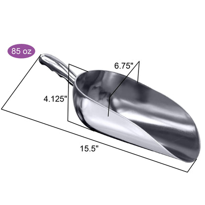 Amazing Abby - Elsa - 85-Ounce Aluminum Ice Scoops (Set of 2), Cast Aluminum Utility Scoops, Food-Grade, Good for Home and Commercial Use, NOT Dishwasher-Safe, Hand-Wash Recommended