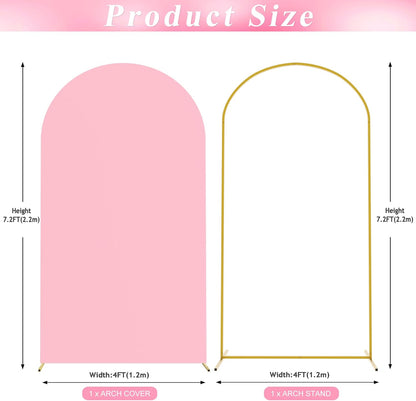 Wokceer Wedding Arch Backdrop Stand - 7.2 FT Metal Arch with Cover for Ceremonies & Events