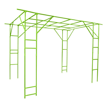 118'' L x 79'' W x 90'' H Grape Trellis, Garden Arch Trellis for Climbing Plants Outdoor, Metal Walkway Arbor Pergola for Backyard Decoration, Large Plant Stand for Vegetable Fruit, Green