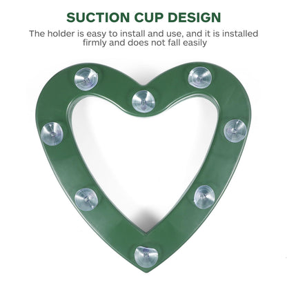 TEHAUX Heart-Shaped Floral Holder with Suction Cup 15.74X15.35X1.77In Flower Rack for Wedding Car Decoration Floral Arrangement Accessory for Special Events