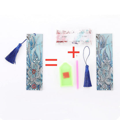 Generic 5D Diamond Painting Notebook and Bookmark Kits Butterfly Among Flowers Cover Leather Special Shaped Journal Sketchbook Crystal Diamond Art Hardcover Dairy Book Festival Birthday Gift 21x15cm